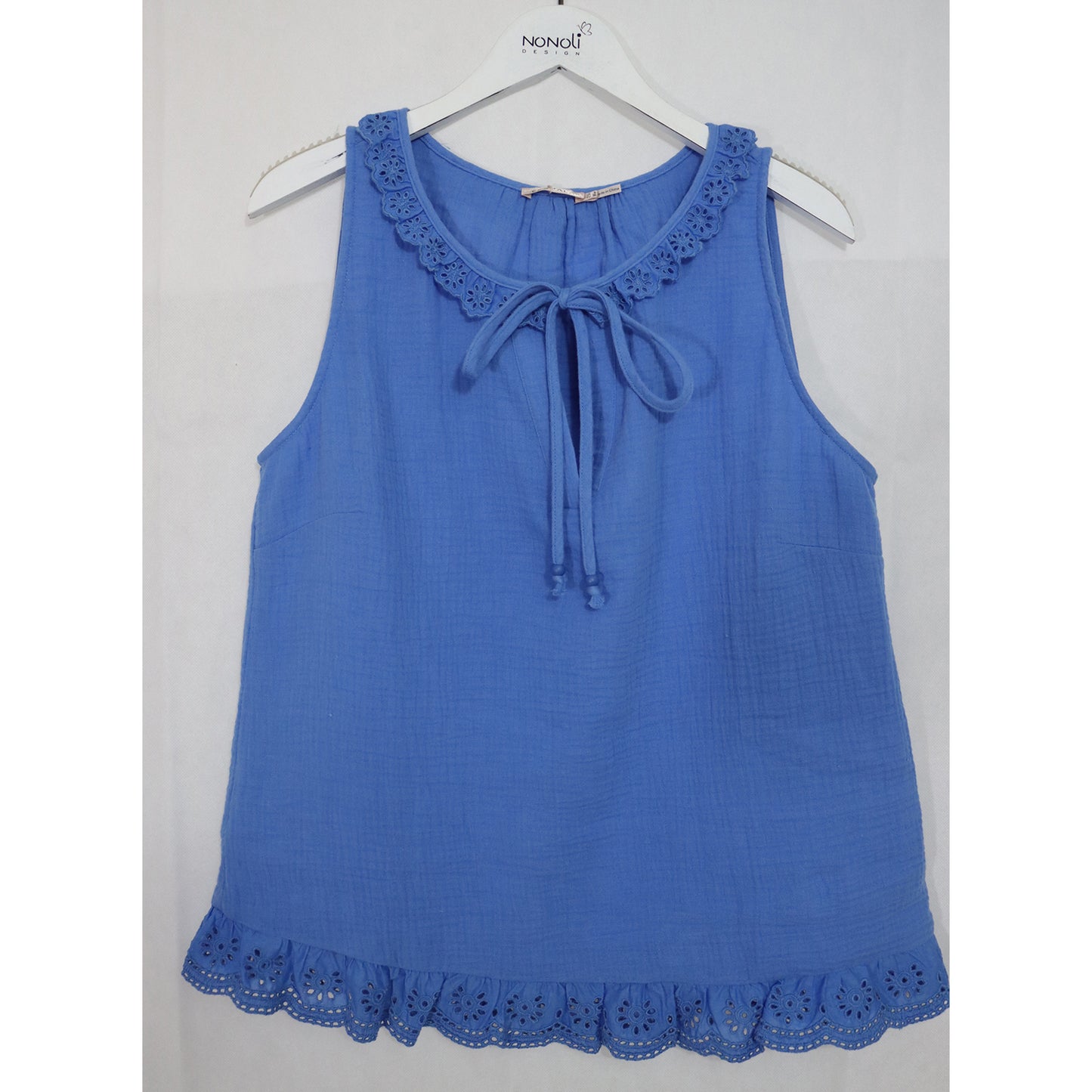 Ärmellose Bluse aus Baumwolle